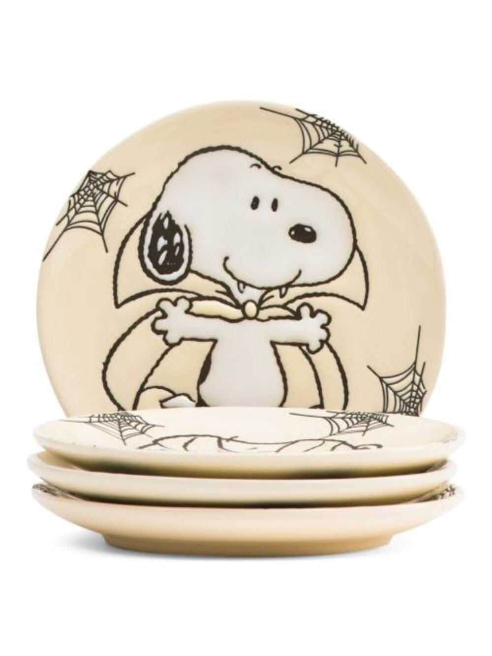 Zrike PEANUTS Set Of 4 Snoopy Costumes 3D Matte Appetizer Plates - NWT